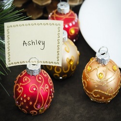 Mini Jeweled Ornament Place Card Holders