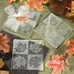 Autumn Leaf Glass Coasters