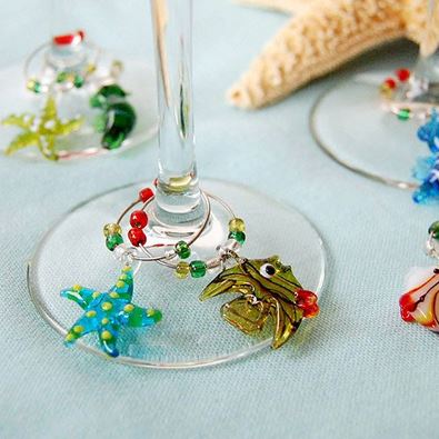 Beach Themed Wine Charms