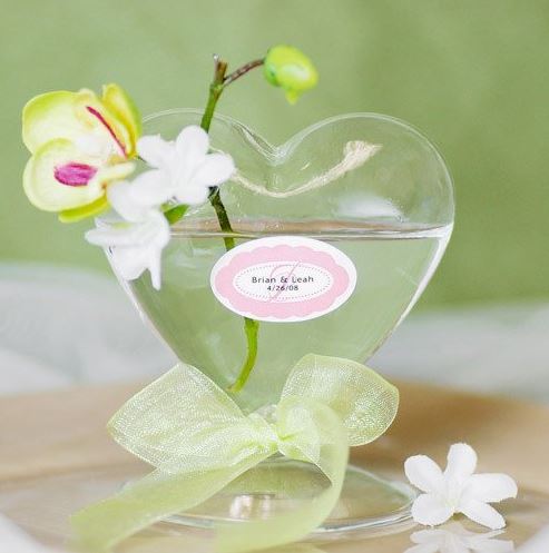 Mini Blown Glass Heart Vases