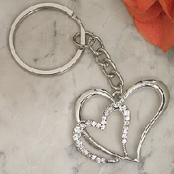 Double Heart Keychain