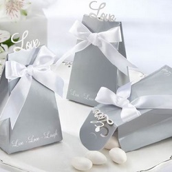 Silver Love Favor Boxes