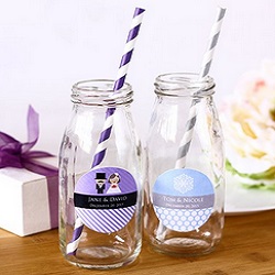 Personalized Milk Jars and Straws
