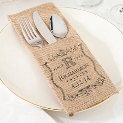 Burlap Silverware Holders