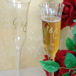 Personalized Plastic Champagne Flutes