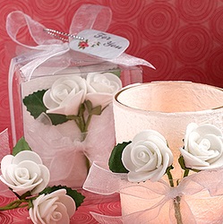 White Rose Candle Favors