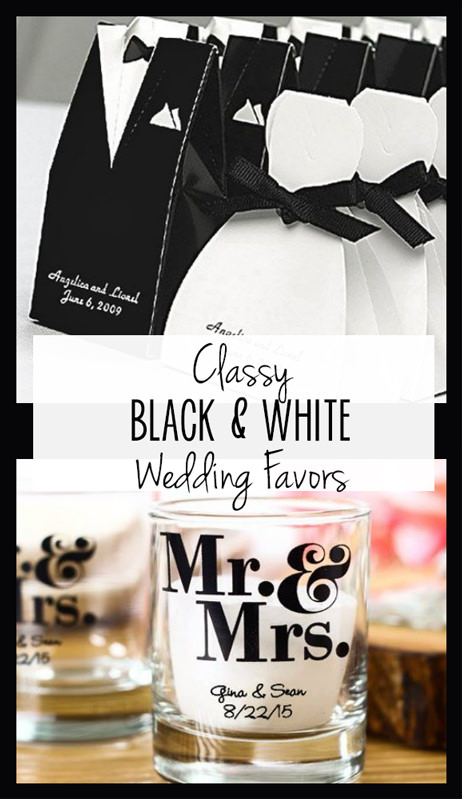 Black and White Wedding Favors